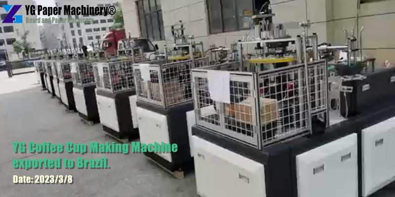 YG Coffee Cup Making Machine exported to Brazil.