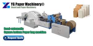 Semi-automatic square bottom paper bag production