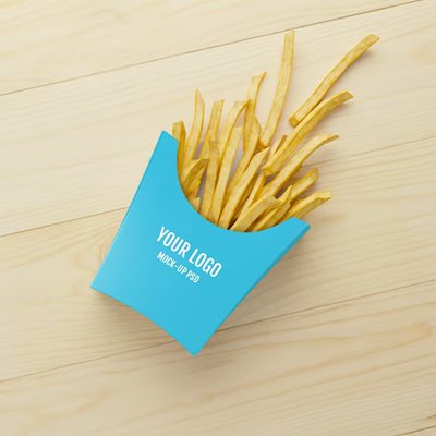 french fries packaging mockup