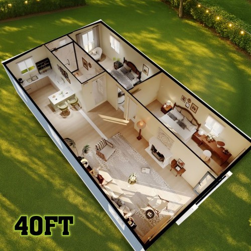 40-foot folding prefabricated house design drawings